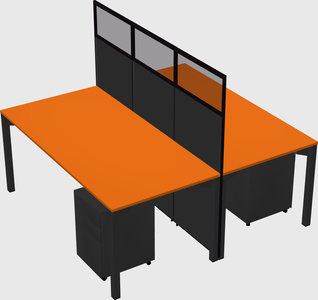 Shared rectangular cubicle