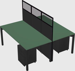 Shared rectangular cubicle