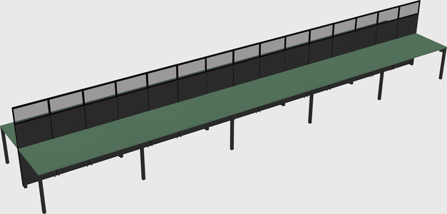 Shared rectangular cubicle