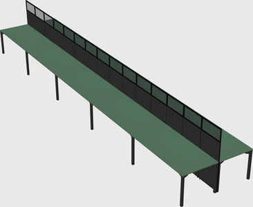 Shared rectangular cubicle