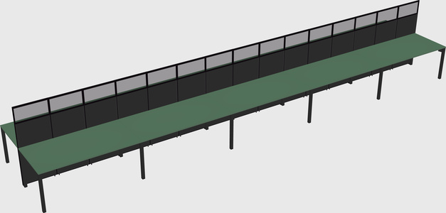 Shared rectangular cubicle