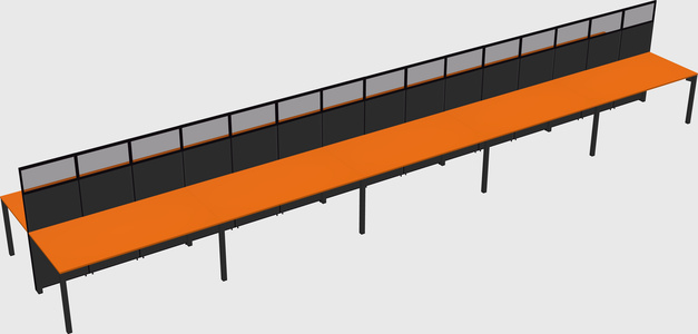 Shared rectangular cubicle