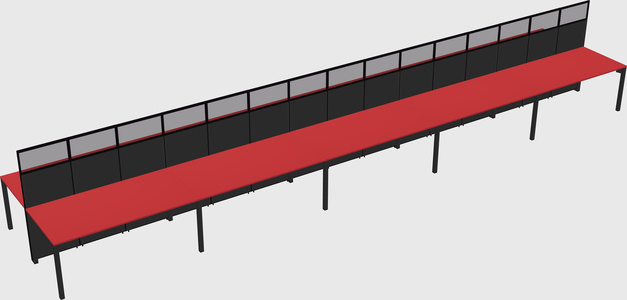 Shared rectangular cubicle