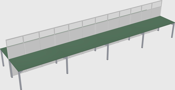Shared rectangular cubicle