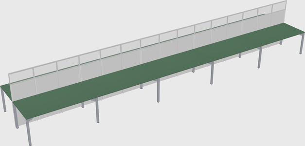 Shared rectangular cubicle