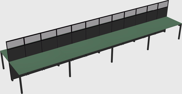 Shared rectangular cubicle