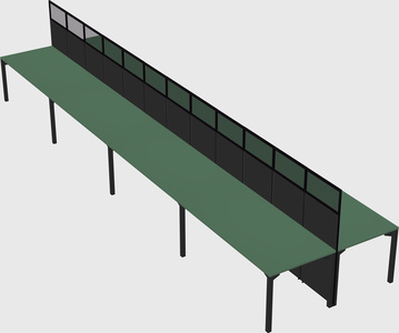 Shared rectangular cubicle
