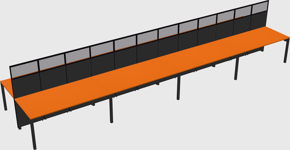 Shared rectangular cubicle