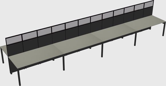 Shared rectangular cubicle