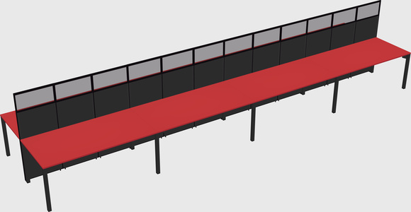 Shared rectangular cubicle