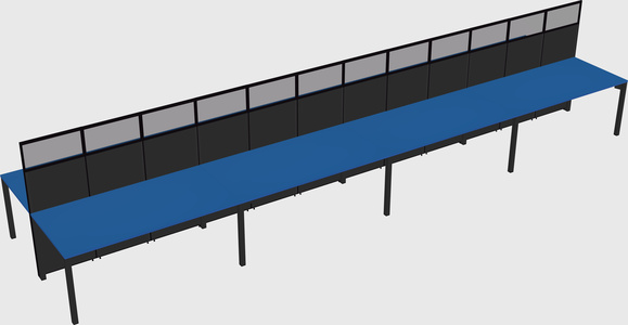 Shared rectangular cubicle