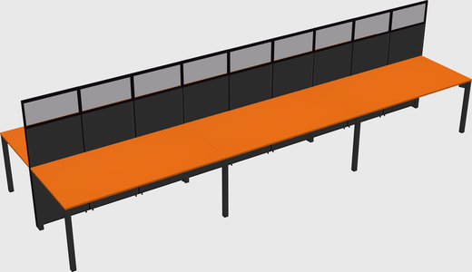 Shared rectangular cubicle