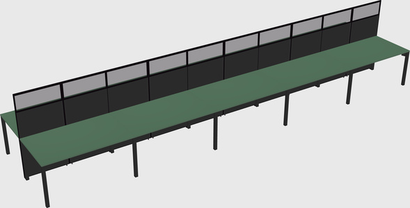 Shared rectangular cubicle