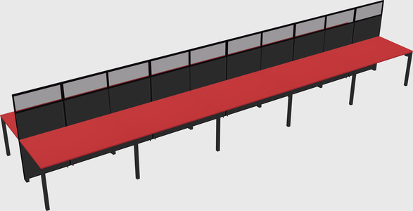 Shared rectangular cubicle