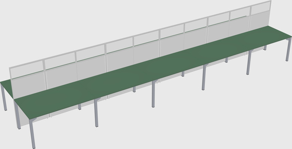 Shared rectangular cubicle