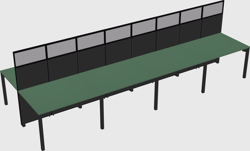 Shared rectangular cubicle