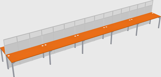 Shared rectangular cubicle