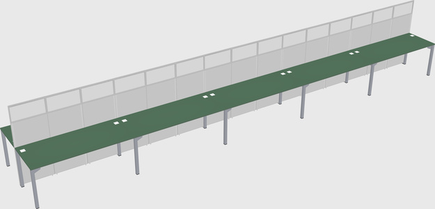 Shared rectangular cubicle
