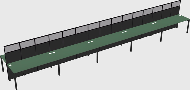 Shared rectangular cubicle