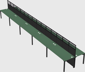 Shared rectangular cubicle