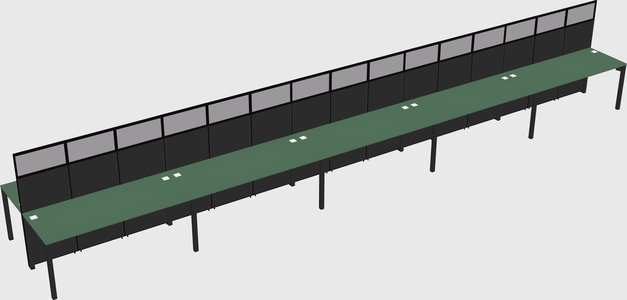 Shared rectangular cubicle
