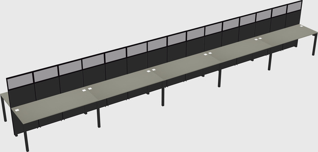 Shared rectangular cubicle
