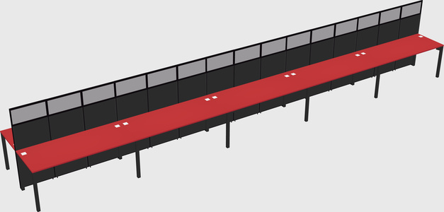 Shared rectangular cubicle