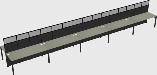 Shared rectangular cubicle