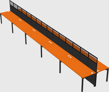 Shared rectangular cubicle