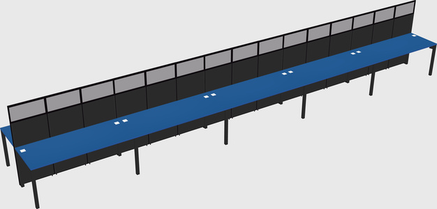 Shared rectangular cubicle