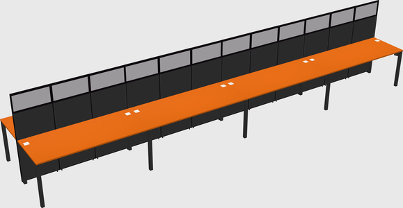 Shared rectangular cubicle