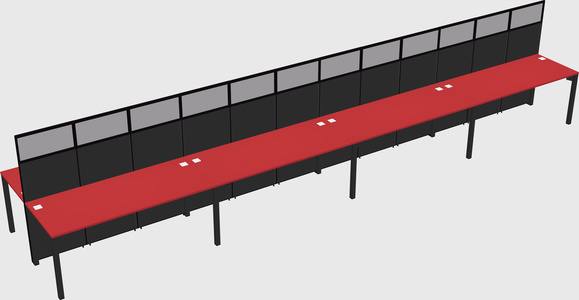 Shared rectangular cubicle