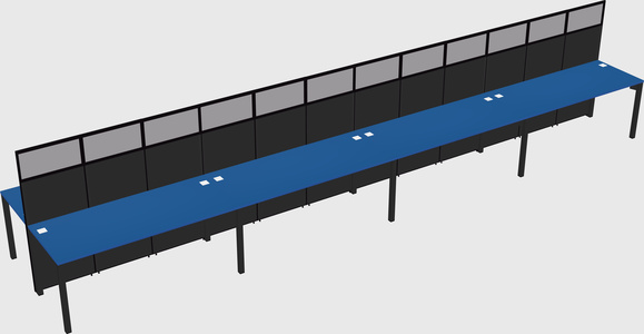 Shared rectangular cubicle