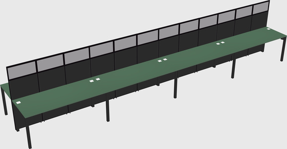 Shared rectangular cubicle