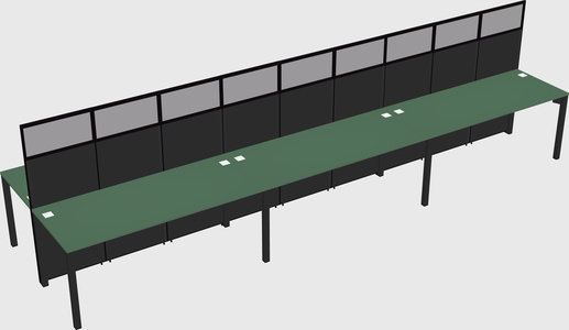 Shared rectangular cubicle