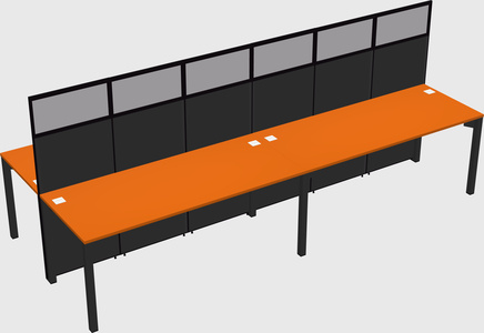 Shared rectangular cubicle