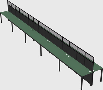Shared rectangular cubicle