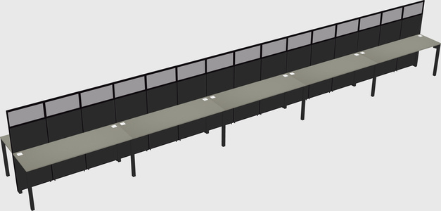 Shared rectangular cubicle