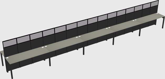 Shared rectangular cubicle