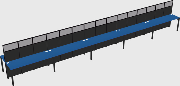 Shared rectangular cubicle