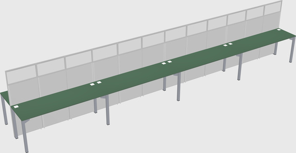 Shared rectangular cubicle