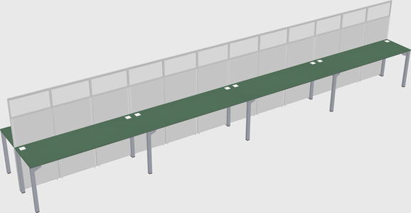 Shared rectangular cubicle
