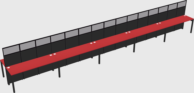 Shared rectangular cubicle