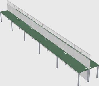 Shared rectangular cubicle