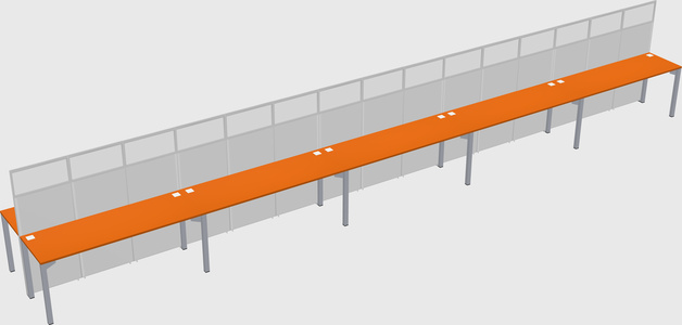Shared rectangular cubicle