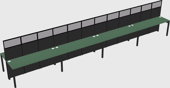 Shared rectangular cubicle