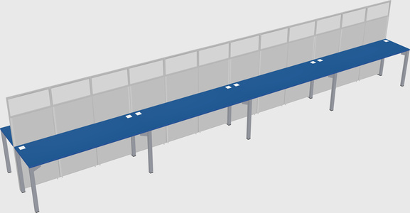 Shared rectangular cubicle
