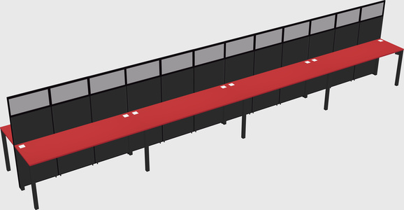 Shared rectangular cubicle