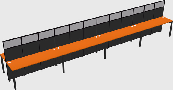 Shared rectangular cubicle
