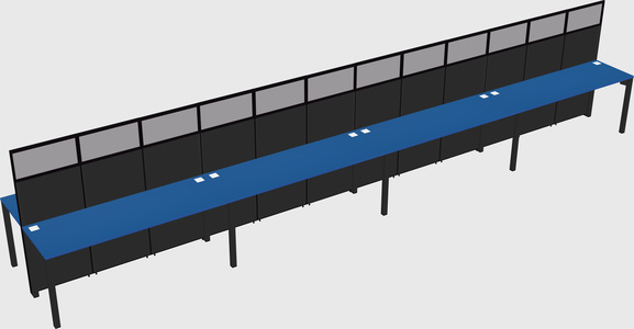 Shared rectangular cubicle